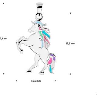 👉 Hanger zilver gerhodineerd active glanzend unisex blauw TFT Eenhoorn 8718834594092