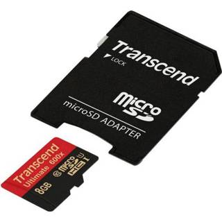 👉 Transcend Ultimate (600x) microSDHC-kaart 8 GB Class 10, UHS-I Incl. SD-adapter