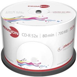 👉 Primeon 2761105 CD-R 80 disc 700 MB 50 stuks Spindel Bedrukbaar