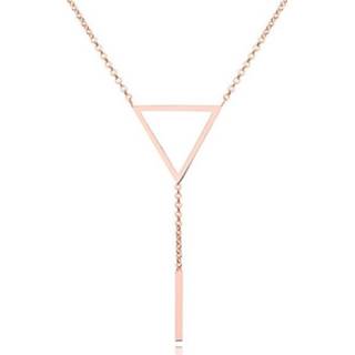 👉 Damesketting edelstaal rose vrouwen Dames ketting Cilla Jewels Verguld Driehoek Staaf 8720088552414