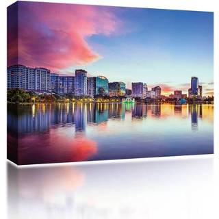 👉 Canvas One Size GeenKleur City reflection at sunset 5060652120254