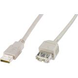 👉 Beige Digitus USB 2.0 Verlengkabel [1x USB-A stekker - 1x bus A] 1.8 m 4016032297147