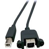 👉 EFB Elektronik USB 2.0 Verlengkabel [1x USB-B 2.0 stekker - 1x USB 2.0 bus B] 0.5 m Zwart Schroefbaar