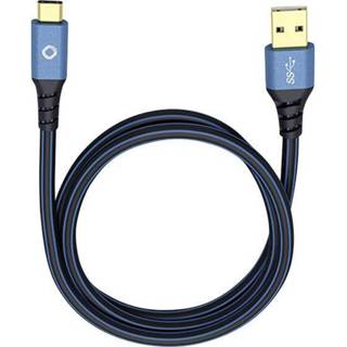 👉 Rood zwart USB 3.1 Kabel [1x 3.0 stekker A - 1x USB-C stekker] 0.5 m Rood/zwart Vergulde steekcontacten Oehlbach Evolution C3 4003635094402