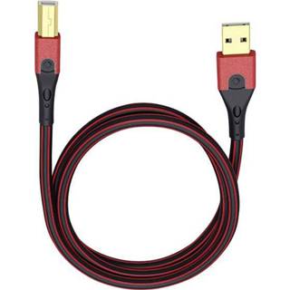 👉 Rood zwart USB 2.0 Aansluitkabel [1x USB-A stekker - 1x USB-B stekker] 0.5 m Rood/zwart Vergulde steekcontacten Oehlbach Evolution B 4003635094204