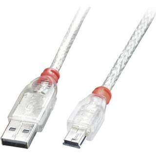 👉 LINDY USB 2.0 Aansluitkabel [1x USB-A 2.0 stekker - 1x Mini-USB 2.0 B stekker] 0.2 m Transparant