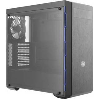 👉 Stof filter blauw zwart Midi-tower PC-behuizing Cooler Master MasterBox MB600L Zwart/blauw 1 voorgeïnstalleerde ventilator, Geschikt voor AIO-waterkoeling, Zijvenster, Stoffilter 4719512064726