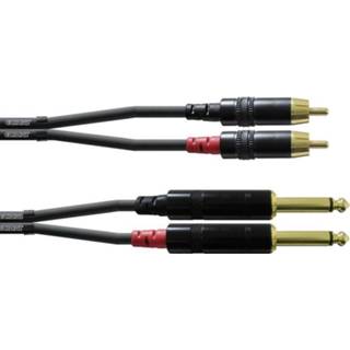 👉 Audio Adapterkabel [2x Jackplug male 6.3 mm - 2x Cinch-stekker] 1.5 m Zwart Cordial