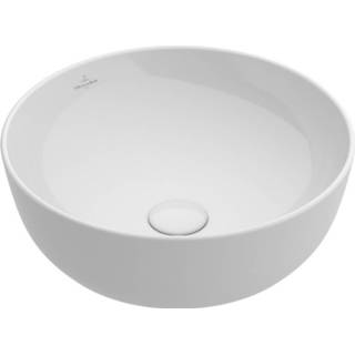 👉 Opzetwastafel wit Villeroy & boch Artis rond 43cm zonder kraangat - overloop CeramicPlus 4051202347093