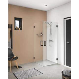 👉 Douchecabine zwart Sealskin Get Wet I am hoekinstap 100x100cm mat