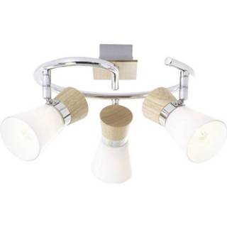 👉 Energielabel wit hout chroom Plafondspot LED E14 Energielabel: Afh. van lamp (A++ - E) 54 W Brilliant Nacolla 56333/75 (licht), Chroom, 4004353274268