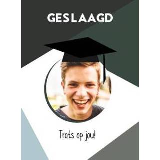 👉 Aanpasbaar grijs Greetz | Geslaagdkaart met foto