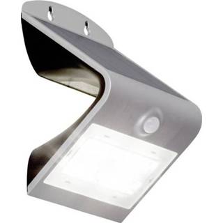👉 Wandlamp wit zilver Brilliant Zeb G96320/58 Solar met bewegingsmelder 3.2 W Energielabel: LED (A++ - E) Neutraal 4004353284311