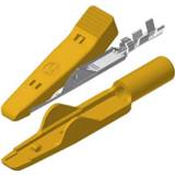 👉 Miniatuur geel SKS Hirschmann MA 1 krokodilklem Klembereik max.: 4 mm Lengte: 41.5 stuks 4250260224760