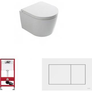 👉 Toiletset wit Globo Forty3 Compact 43cm met Tece reservoir/bedieningsplaat glans-wit
