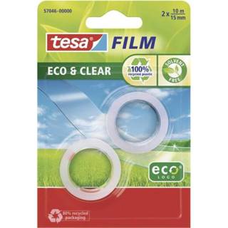 👉 Transparant Tesa 57046-00-00 tesafilm Eco & Clear (l x b) 10 m 15 mm 2 rollen 4042448164933