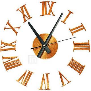 👉 Klok acryl 3d quartz home decor grote romeinse stille sticker moderne klokken woonkamer diy wandklok horloge stijlvolle