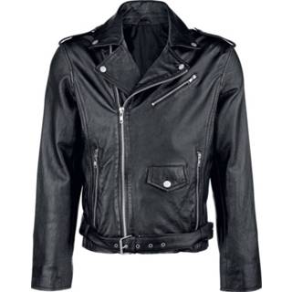 👉 Lederen jas zwart leather m male Classic Style Jacket 4047355637662