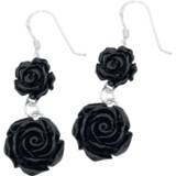👉 Oorbel zwart standard vrouwen st Black Roses Oorbellen, per paar st. 4251189200620