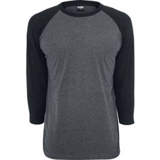 👉 Shirt zwart antraciet Urban Classics Contrast 3/4 Sleeve Raglan Tee Longsleeve antraciet-zwart 4053838244494