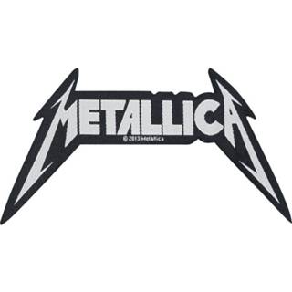 👉 Embleem patch zwart wit Metallica Shaped Logo zwart-wit 5055339746469