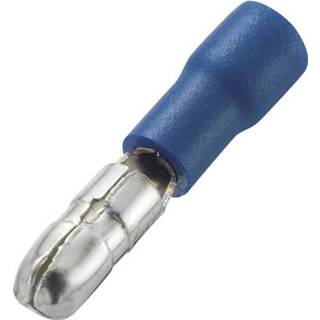 👉 Ronde stekker 1.50 mm² 2.50 mm² Stift-�: 4 mm Deels geïsoleerd Blauw Conrad Components 738460 100 stuks