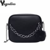 Messenger bag PU leather small vrouwen Women Chains Shoulder Vintage Mini Flap Fur Ball Decor Bolsas Crossbody Handbags