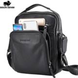 👉 BISON DENIM Genuine Leather Men Bags Ipad Handbags Male Messenger Bag Man Crossbody Shoulder Bag Men's Travel Bags N2333-1BS