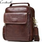 👉 CONTACT'S Genuine Leather Shoulder Bags Fashion Men Messenger Bag Small ipad Male Tote Vintage New Crossbody Bags Men's Handbags