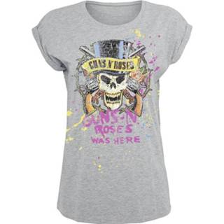 👉 Shirt T-Shirt meisjes grijs Guns N' Roses Top Hat Splatter Girls gemêleerd