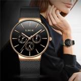 👉 Watch steel vrouwen 2019 Watches Women Super Slim Mesh Stainless LIGE Top Brand Luxury Casual Quartz Clock Ladies WristWatch Relogio Feminino
