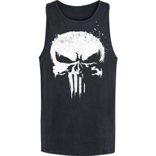 👉 Tanktop zwart m male The Punisher Sprayed Skull Logo 4055585154989