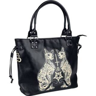 👉 Handtas zwart wit zwart-wit standard vrouwen Banned Esoteric Cat Bag 5056153125126