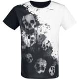 👉 Shirt T-Shirt wit zwart Outer Vision Dripping Skulls wit-zwart 4060587291426