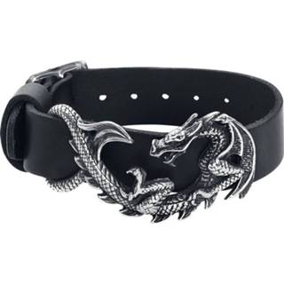 👉 Armband leather Lederen zwart Alchemy Gothic Maelstrom Wristrap zwart-zilver