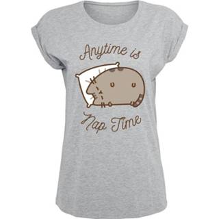 👉 Shirt T-Shirt meisjes grijs Pusheen Anytime Is Nap Time Girls gemêleerd 4060587395971