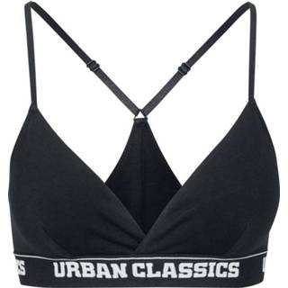 👉 Bustier vrouwen zwart Urban Classics Ladies Triangle Logo Bra 4053838390535