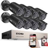 👉 ZOSI 8-Channel 1080N HD-TVI DVR Surveillance Camera Kit 8x 1280TVL 720P Indoor Outdoor IR Weatherproof Cameras 1TB HDD