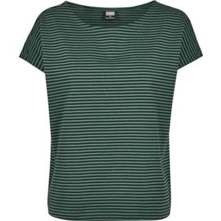 👉 Shirt groen zwart T-Shirt vrouwen baby's meisjes Urban Classics Ladies Yarn Dyed Baby Stripe Tee Girls groen-zwart 4053838429563