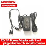 👉 CCTV camera NINIVISION 12V 5A 1 to 4 Port AC Adapter Power Supply Box For The