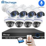 👉 Dome IP camera Techage 8CH 1080P POE NVR Audio Record CCTV Security System 2MP IR-CUT P2P Indoor Outdoor Video Surveillance Kit