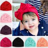👉 Cute Cotton Blend Hair Bow Knot Kids Baby Infant Turban Hat Big Ear Knot Toddler Beanie Caps Headwraps Birthday Gift Photo Props