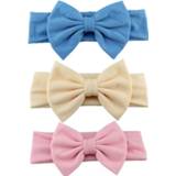 👉 Haarband baby's meisjes kinderen 3 Pcs/Set Solid Bows Baby Headband Cottons Bowknot Girl Headbands Cotton Kids Hair Band Girls Accessories