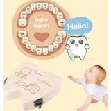👉 Organizer baby's jongens meisjes Baby Tooth Box Spanish/English/Dutch/Russian/French /Italian Wooden Milk Teeth Storage Boys Girls Souvenirs Gift