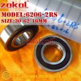 👉 Bearing ZOKOL 6206RS 6206 2RS N RS Z3V3 ZZ Z1 S6206zz 6206-2RSN Deep Groove ball 30*62*16mm