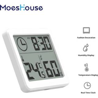 Thermometer large Hygrometer Automatic Electronic Temperature Humidity Monitor Clock 3.2inch LCD Screen
