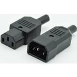 👉 IEC Straight Cable Plug Connector C13 C14 10A 250V Black female&male Plug Rewirable Power Connector 3 pin AC Socket