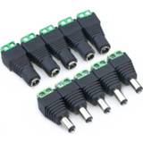 👉 Jack plug donkergroen 10pcs /5 sets green Male + Female 12V 2.1x5.5MM DC Power Audio AUX free welding socket Connector