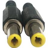 👉 F-connector zwart geel New 6Pcs Hot 5.5mm x 2.5mm DC Power Plugs Male Barrel Connectors Black and Yellow