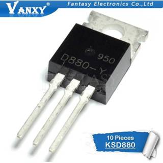 👉 Transistor 10pcs KSD880 TO-220 D880 KSD880-Y KSD880Y NPN 3A 60V new original